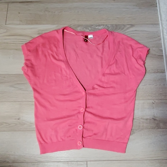 H&M Pink Short Sleeve Summer Cardigan - Picture 1 of 4